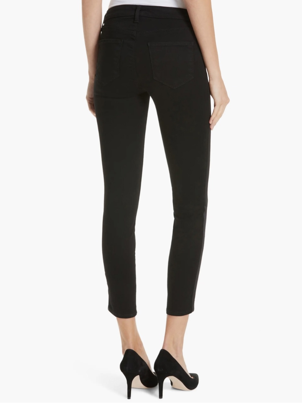 L’AGENCE Margot Tuxedo Stripe Crop Skinny Jeans - Picture 2 of 6